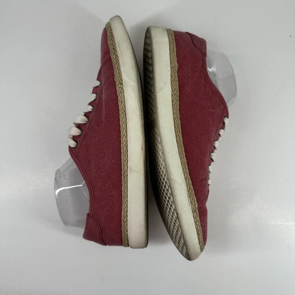 Vionic Hattie Women's US 10 Washed Red Canvas Lace-Up Espadrille Sneakers VS223